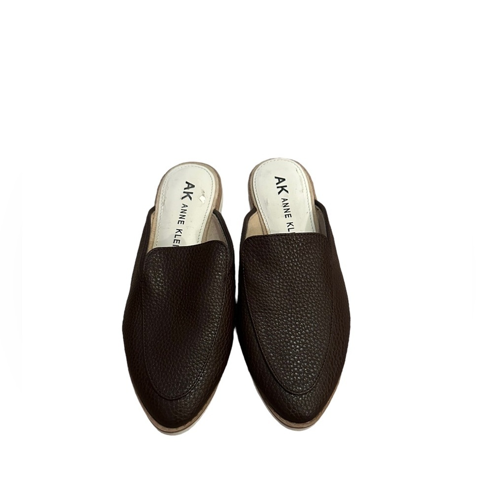 Anne Klein Brown Almond Toe Mule Flats Size 8 - Picture 2 of 5
